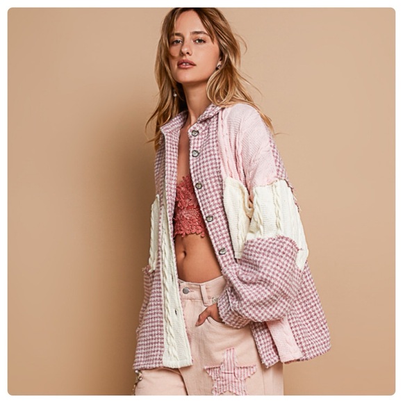 $50 start 159 💕POL textured gingham Shacket - Picture 6 of 7